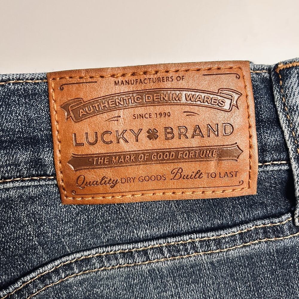 Vintage Lucky Brand Jeans Mens 34x30 Dark Blue Fit Stretch Straight Denim